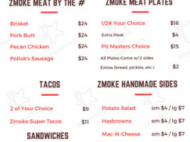 Tommy Zmoke Barbecue menu