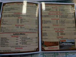 Dusty's Cafe menu