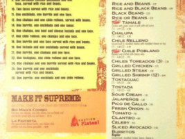 Tabasco Mexican Grill menu