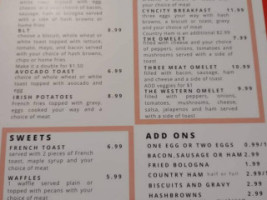 Ernies Sports menu