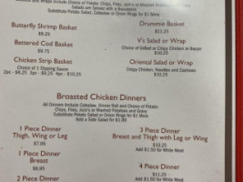 V's Grill And Pub menu