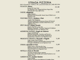 Strada Pizzeria menu