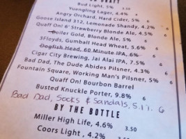 Imagine Burgers Brew menu