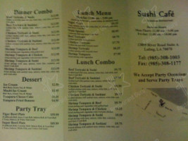 Sushi Cafe Japanese Food menu