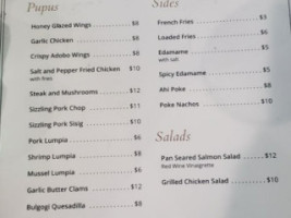 Monarch Lounge menu