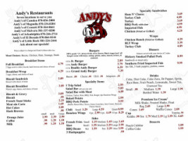 Andy's Restaurants Inc menu