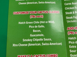 Cactus Flats menu