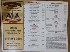 Taqueria México menu