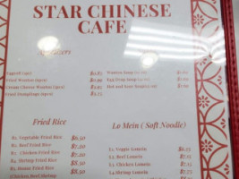 Star Chinese Cafe menu