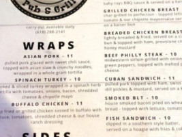 The Wooden Nickel Pub And Grill menu