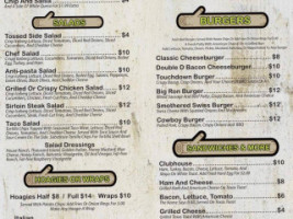 Dodd’s Log Cabin Grill menu