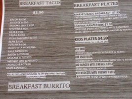 Maria's Taqueria menu