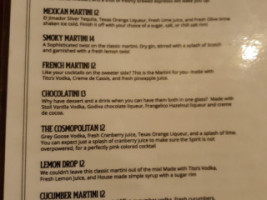 Martini's Seafood House menu