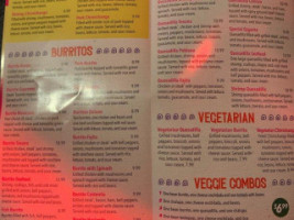 Tres Hermanos menu