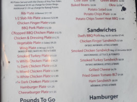 Dad's -b-que menu