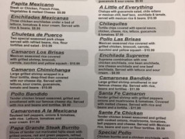 Las Brisas Mexican menu