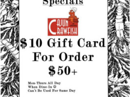 Cajun Crawfish Santa Ana menu