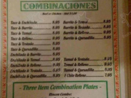 Rincon Norteño Mexican menu