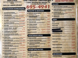 Bobby J's Old Fashioned Hamburgers menu