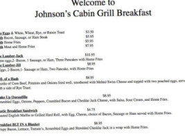 Johnson's Cabin Grill menu