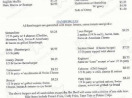 Howells Cafe menu