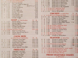 Foo Kan Chinese menu