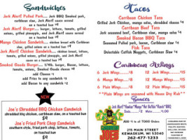 Caribbean Joes menu