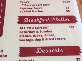 L.j. Depot Diner menu