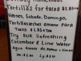 Tacos Los Juanes menu