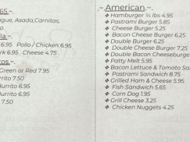 Pancho's Burgers And Mexican Food menu