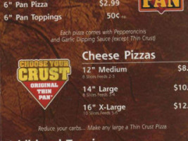 Papa John's Pizza menu