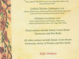 Bella Frigento menu