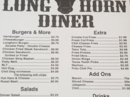 Long Horn Diner menu