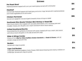 The Brookside menu