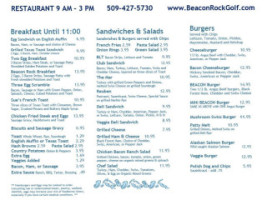 Beacon Rock Golf Course menu