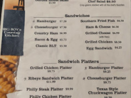 Big Boys Country Kitchen menu