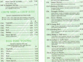 Chopsticks menu