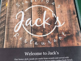 Jack's menu