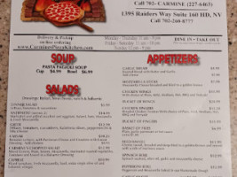 Carmine's Pizza Kitchen menu