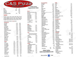 C S Pizza menu