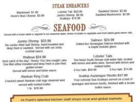 Hi Point Steak House menu