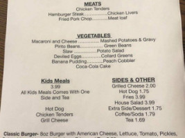 Country Joe's menu