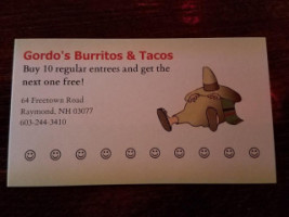 Gordos Burritos And Tacos menu