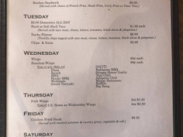 The Hideout Grill Llc menu