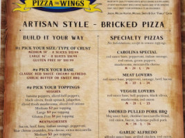 Saluda Whistle Stop Pizza Wings, Adams Tavern menu