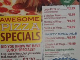 Cusimano's Pizzeria menu