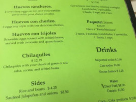 Fiesta Mexicana menu