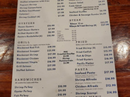 Pacific Seafood menu