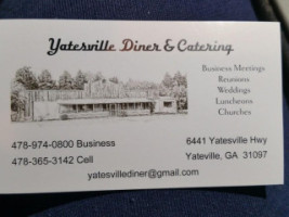 Yatesville Diner menu