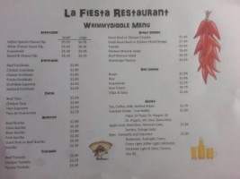 La Fiesta Mexican menu